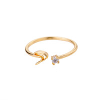 Buchstaben Ring Goldfarben aus Metall Unisex - S