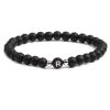 Armband Buchstaben schwarze Perlen Unisex - R