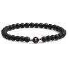 Armband Buchstaben schwarze Perlen Unisex - T