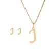Schmuckset goldfarben Buchstaben aus Edelstahl Damen J