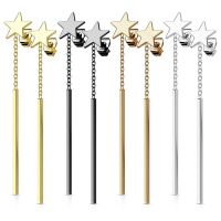 Ohrstecker Stern mit Stab-Anhänger aus Edelstahl...