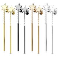 Ohrstecker Stern mit Stab-Anhänger Edelstahl Damen