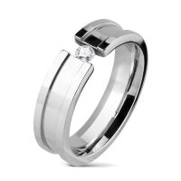 49 (15.6)Damenring gefasstem Kristall Stein Zirkonia...