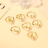 Zehenring Buchstaben Goldfarben aus Messing Unisex D