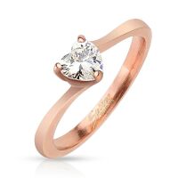 49 (15.6) Rosegoldener Ring mit gefasstem Kristall...