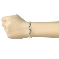 Armkette Multikristall und Schiebeverschluss aus Edelstahl für Damen - in 3 Farben erhältlich