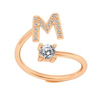 Ring Zehenring Buchstabe roségoldfarben aus Messing Unisex