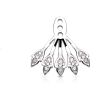 Cartilage Stud Ohrring Ergänzung Blatt Fächer aus Messing Damen Silber