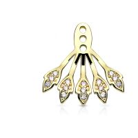 Cartilage Stud Ohrring Ergänzung Blatt Fächer aus Messing Damen Gold