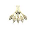 Cartilage Stud Ohrring Ergänzung Blatt Fächer aus Messing Damen Gold