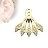 Cartilage Stud Ohrring Ergänzung Blatt Fächer aus Messing Damen Gold