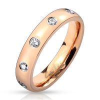 54 (17.2) Verlobungsring rosegold kristallbesetzt für Damen