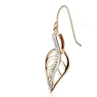 Ohrhänger Blatt mit Kristallen Rosegold aus...