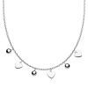 Kette mit Herzen und Kugeln verschiedene Varianten aus Edelstahl Damen gold