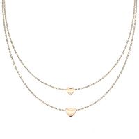 Doppelkette mit zwei Herzen verschiedene Varianten aus Edelstahl Damen Silber
