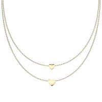 Doppelkette mit zwei Herzen verschiedene Varianten aus Edelstahl Damen Silber