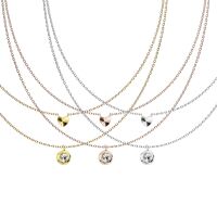 Doppelkette mit Herz rem Kristall Edelstahl Damen Roségold