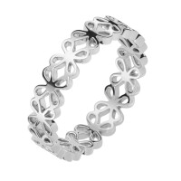 60 (19.1) Ring Ewigkeits-Blumen aus Edelstahl Damen