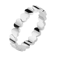 49 (15.6) Ring verbundene Herzen Silber aus Edelstahl Damen