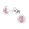Ohrstecker r 5mm LA CRYSTALE Kristall 925 Silber Damen - Light Rose