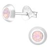 Ohrstecker rund mit 5mm LA CRYSTALE Kristall aus 925 Silber Damen - Rose Water Opal