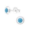 Ohrstecker r 5mm LA CRYSTALE Kristall 925 Silber Damen - Türkiser Opal