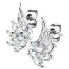 Ohrstecker Engelsflügel mit Kristallen verschiedene Varianten aus Edelstahl Damen silber