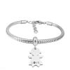 Armband Runde Schlangenkette mit Anhänger "Love" Silber aus Edelstahl Damen