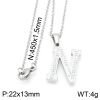 Buchstaben-Kette A-Z mit Strass Silber aus Edelstahl Damen G