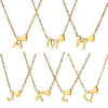 Buchstaben-Kette A-Z mit Herz gold aus Edelstahl Damen D