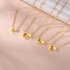 Buchstaben-Kette A-Z mit Herz gold aus Edelstahl Damen F