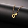 Buchstaben-Kette A-Z mit Herz gold aus Edelstahl Damen J