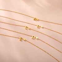 Buchstaben-Kette A-Z mit Herz gold aus Edelstahl Damen S