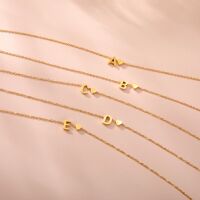 Buchstaben-Kette A-Z mit Herz gold aus Edelstahl Damen V