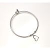 Armreifen mit Herzanhänger und Haken-Verschluss Edelstahl für Damen