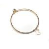Armreifen mit Herzanhänger und Haken-Verschluss Edelstahl für Damen