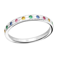 54 (17,2) Ring farbige Kristalle aus 925 Silber Damen