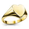 54 (17.2) Ring Siegelring flaches Herz Gold Edelstahl Damen