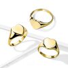 54 (17.2) Ring Siegelring flaches Herz Gold Edelstahl Damen