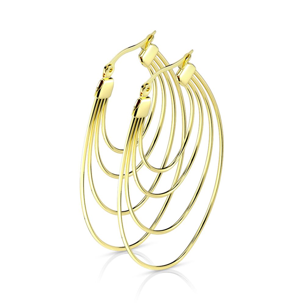 Creolen Boho Style oval aus Edelstahl Damen gold