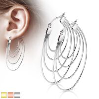 Creolen Boho Style oval aus Edelstahl Damen gold