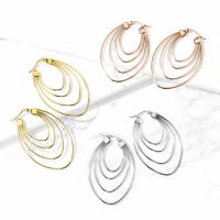 Creolen Boho Style oval aus Edelstahl Damen gold