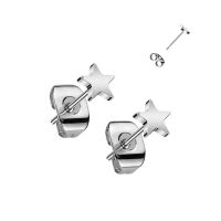 Ohrstecker Stern verschiedene Farben aus Titan für Damen silber