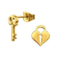 Ohrstecker Schloss & Schlüssel Edelstahl...