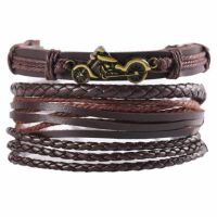 Lederarmband breit braun/schwarz Unisex - 8 Designs