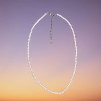 Perlenkette Choker weiß/silber aus Messing Damen