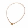 Perlenkette Choker creme/goldfarben aus Messing Damen