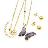 Schmuckset Schmetterling mit Kristallen verschiedene Farben aus Edelstahl Damen kristallklar