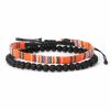 Doppel-Armband Lava-Perlen Ethno-Style Unisex - in 4 Varianten