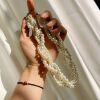 Choker Halskette geflochtene Perlen Karabiner-Verschluss für Damen